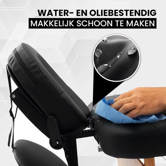 Fitby Massagetafel - Massagetafel Inklapbaar - Behandeltafel - Hoogte verstelbaar - 185x60cm- Zwart
