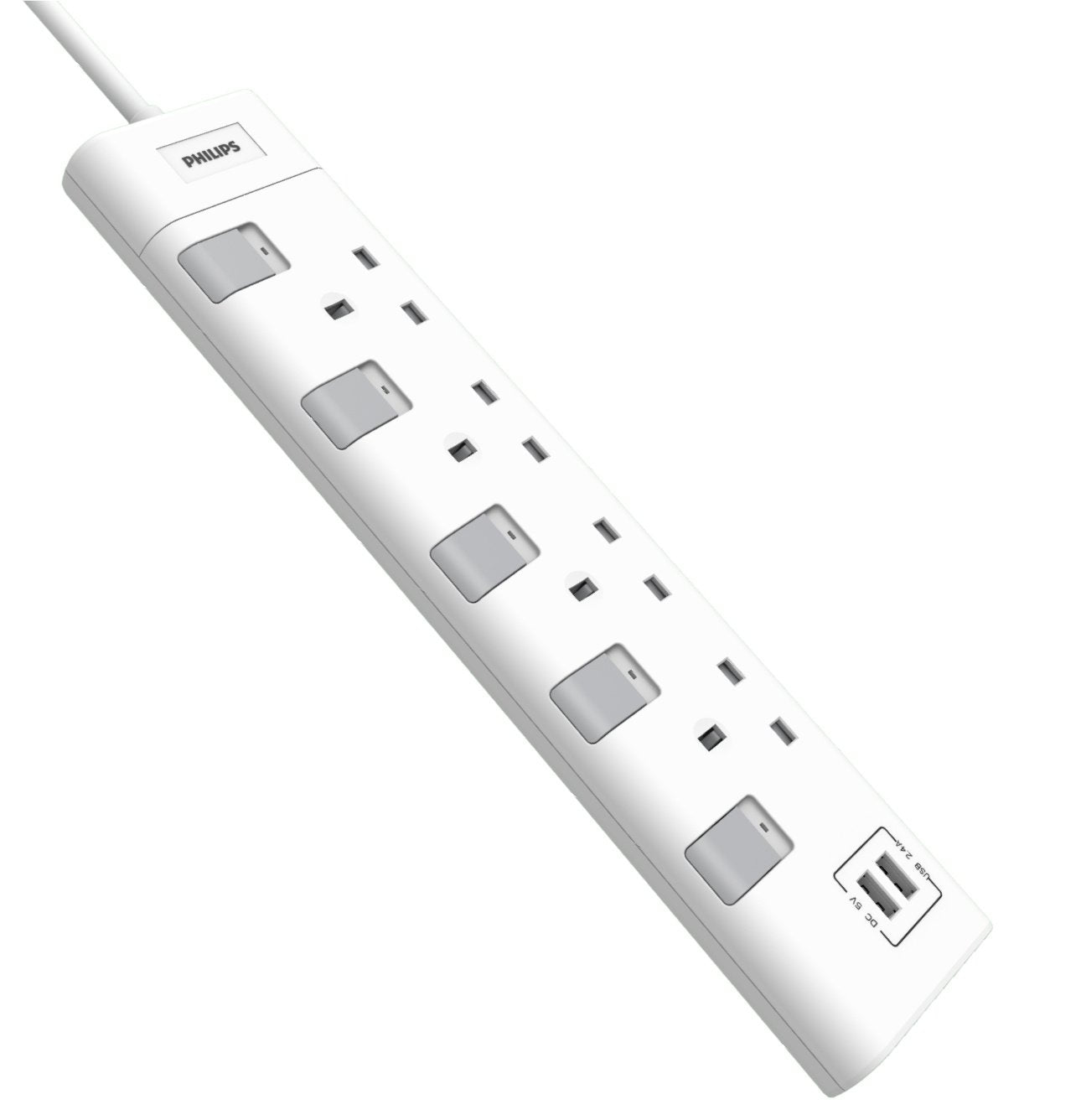 Philips Stekkerdoos 3-voudig – 230V – 3 Stopcontacten – Compact en Veilig – Wit