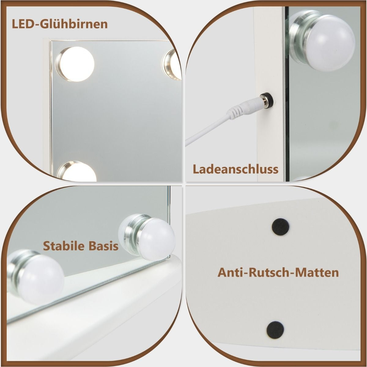 Coast Spiegel met Verlichting en Kleine Cosmeticaspiegel - 65 x 14 x 52 cm