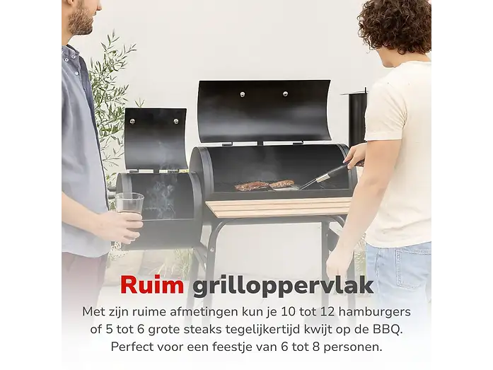 Alpina MEIJ14180/00132 Barbecue - Grilloppervlak 118 cm - 62 x 118 x 114,5 cm - Zwart
