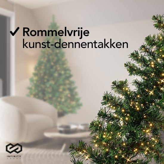 Infinity Goods Guirlande Met verlichting - Kerstversiering - 500CM - Kerstslinger - Kerstdecoratie - 100 LED - Groen