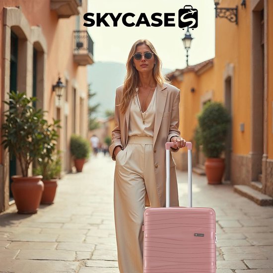 SC Travelin' Charm - 28-inch Grote Reiskoffer - Cijferslot - 75 x 51 x 31 cm - 98L - Lichtgewicht, Waterdicht & Duurzaam - Roze