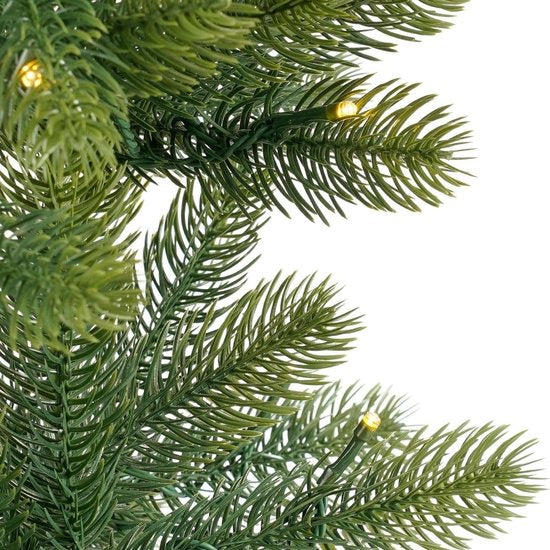 Black Box Trees Nagoya Kunstkerstboom met Verlichting H120 x Ø60 cm - Kerstboom Voor Binnen - Kunstboom met 212 PE Dennentakjes - Slank Model Ø60 cm - Groen