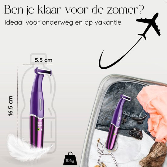 6-in-1 Bikinitrimmer - Sansbeauté® - Gezicht - Oksels - Benen - Bikinilijn - Wenkbrauw Trimmer - Gezichtsontharing Dames - Intieme Zone - Ladyshaves Bikini - Ontharingsapparaat Electrisch