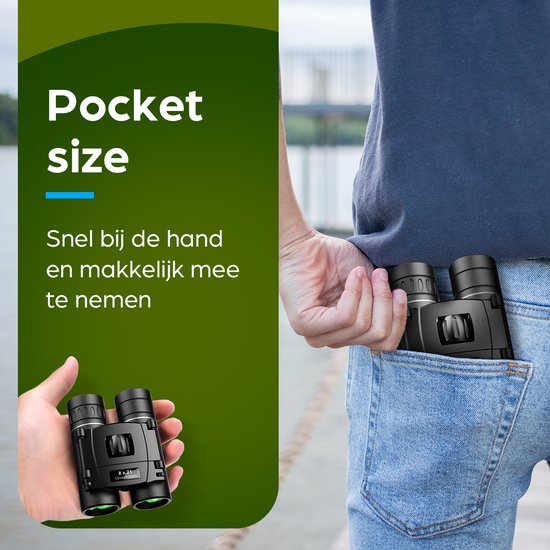 Exortus® FMC Compacte Verrekijker voor Volwassenen & Kinderen – Spotting Scope Telescoop 8x21 – Met Draagtas & Nekkoord – Vogel Spotten, Reizen, Jagen