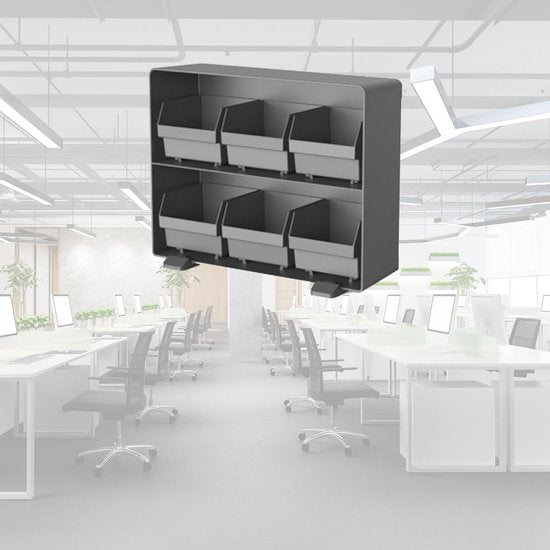 BRASQ Thee Organizer Zwart TB100 - Theedoos 6 vaks - keukenorganizer - Theedoos - Theezakjeshouder - Ruimtebesparend Opbergsysteem