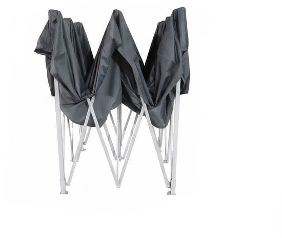 VDD - Partytent - 3 x 3 m - Easy Up Opvouwbaar - Waterdicht - Paviljoen - Inklapbare Tent met Draagtas - Partytent voor Tuin, Feest & Evenementen - Camping - Snelle Opzet - Grijs