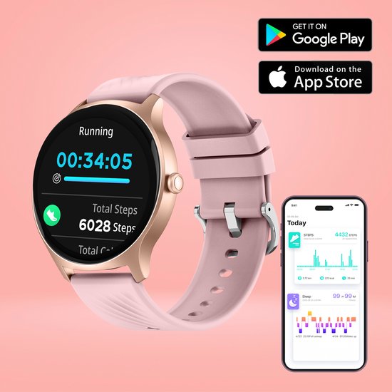 Denver Smartwatch - Android iOS - Volledige Belfunctie - Amoled Display - Sporthorloge - Hartslagmeter - Saturatiemeter - Slaapmonitor - SWC387