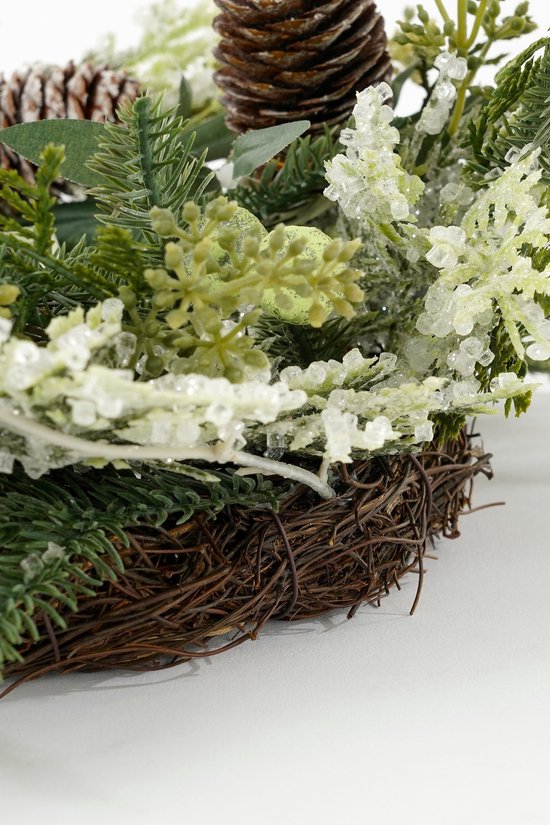 House of Seasons Alva Kerstkrans - Ø40 cm - Groen