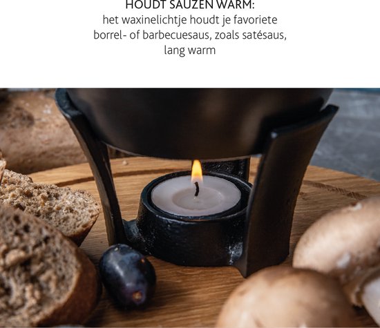 Boska Fondueset Party Mini - Fonduepan - Voor kaasfondue & saus - Zwart - 300 ml