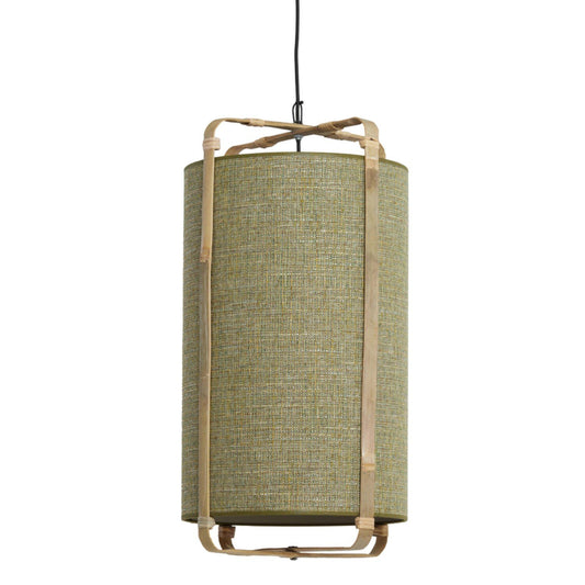 Light & living hanglamp Sendai Ø42 x 70 cm – groen met naturel bamboe