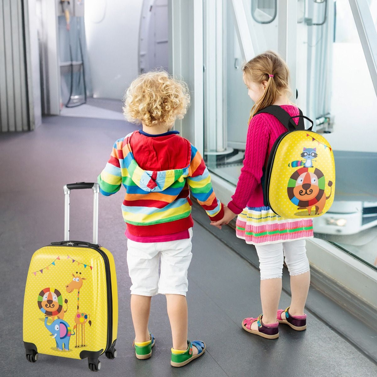 Coast 2-Delige Kinderkofferset - Trolley en Rugzak - Geel