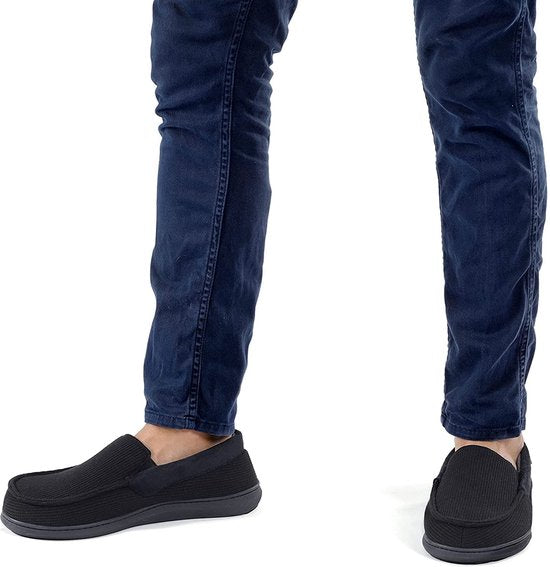 Pantoffels Heren - Sloffen - Mocassins - Zwart - Anti-slip - Maat 46/47 - Comfeet