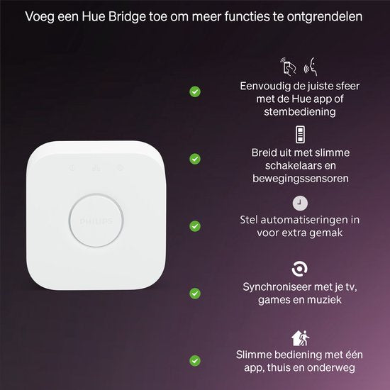 Philips Hue Essential LED lamp - E27 fitting - bevat 3 lampen - aanpasbaar wit en gekleurd licht - standaard lampvorm - slimme verlichting