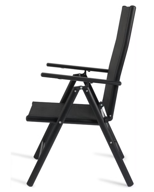 909 Outdoor Aluminium Tuinstoelen – 66x55x107 cm – Grijs – Set van 2 – Opvouwbaar & Verstelbaar
