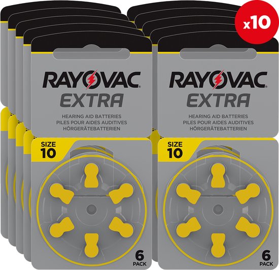 Rayovac Extra - Hoorbatterijen - Type 10 Geel - 60 stuks