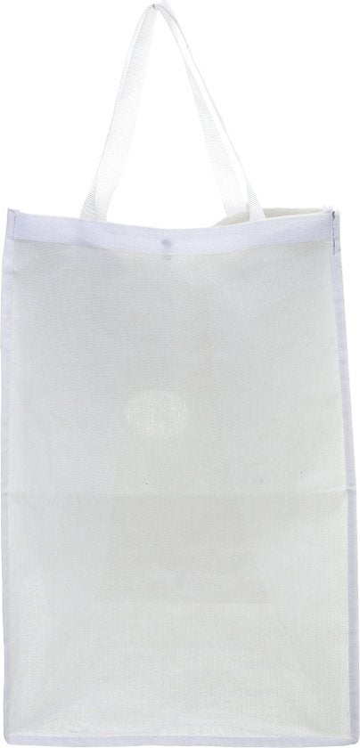 5Five Wasmand Bamboe hout - Met waszak - 65 liter - 40 x 38 x 58 cm - lichtbruin - met deksel