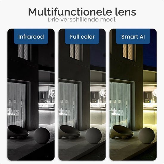 Gologi Beveiligingscamera – 3MP - Nachtzicht, Bewegingsdetectie & Two-Way Audio – WiFi & App – 10 x 11 x 17,5 cm – Zwart