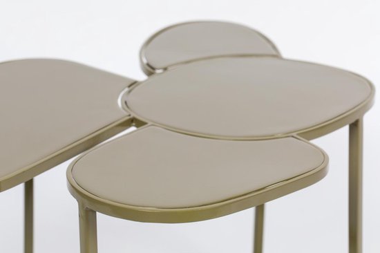 Zuiver Moondrop Metalen Bijzet tafel - Olijfolie - 48.50x55x43.70 - 5.24kg