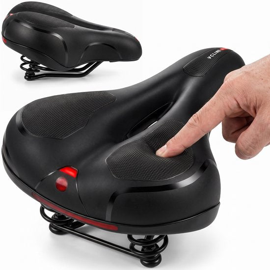 Fietszadel Unisex - Ergonomisch - Met vering - Zadel fiets - Mountainbike - Dames en heren - Zadel - Accessoires - Zwart - Proskill