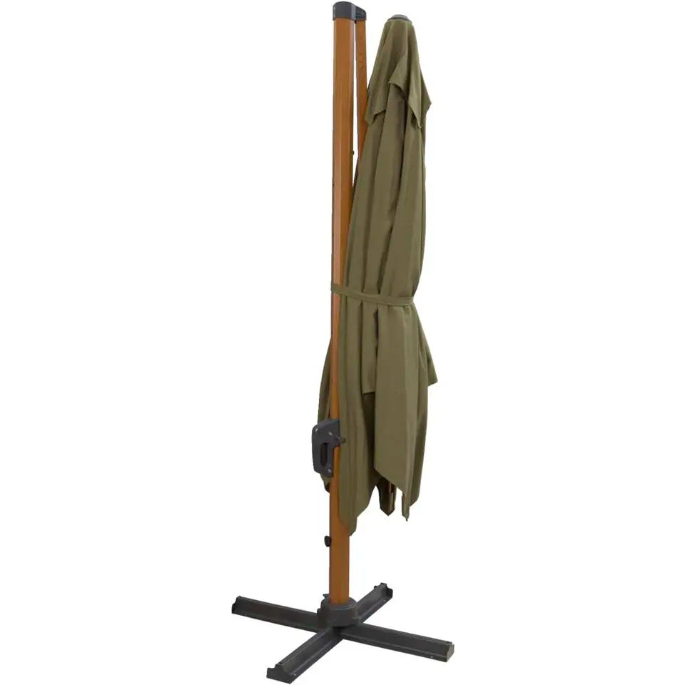 Zweefparasol Nancy - Groen - 300x300 cm - 360Â° Draaibaar met Standaard