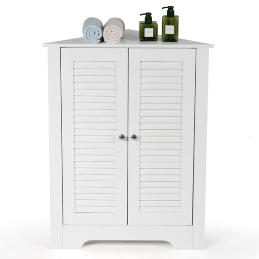 Coast Hoekkast - Lattendeur - Verstelbare plank - MDF - 63 x 32 x 81,5 cm - Wit