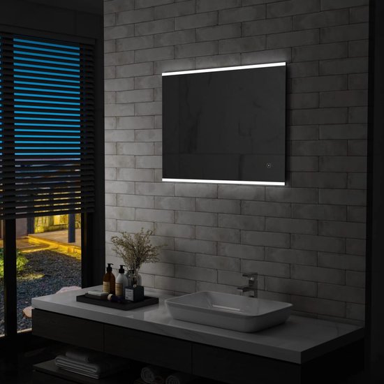 vidaXL - Badkamerspiegel - LED - met - aanraaksensor - 80x60 - cm