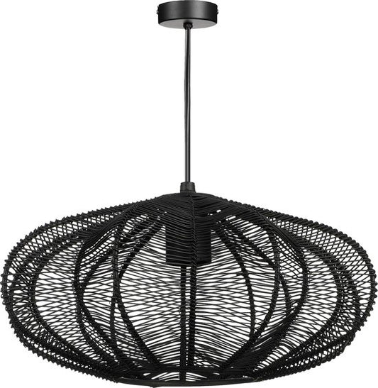Mica Decorations Kanti Hanglamp - H17 cm x Ø31 cm - Metaal - Zwart