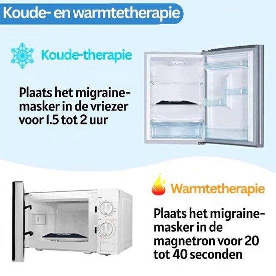 Migraine muts - anti migraine masker - hoofdpijn masker - 600gram hot/cold pack