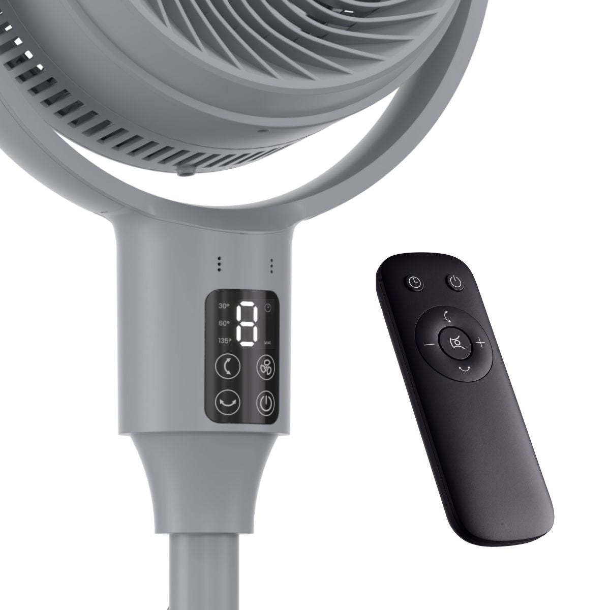 Auronic Statiefventilator - 59/108 cm - 9 Standen - 90° Oscillatie - Afstandsbediening - Fluisterstil - Grijs