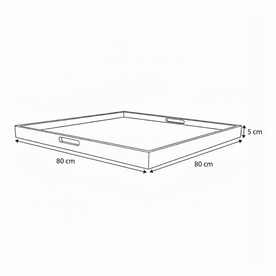 AXI Bayu Teak Dienblad – 80 x 80 x5 cm – Vierkant Dienblad – Teakhout – Voor Glazen en Tafelaankleding – Voor Binnen en Buiten