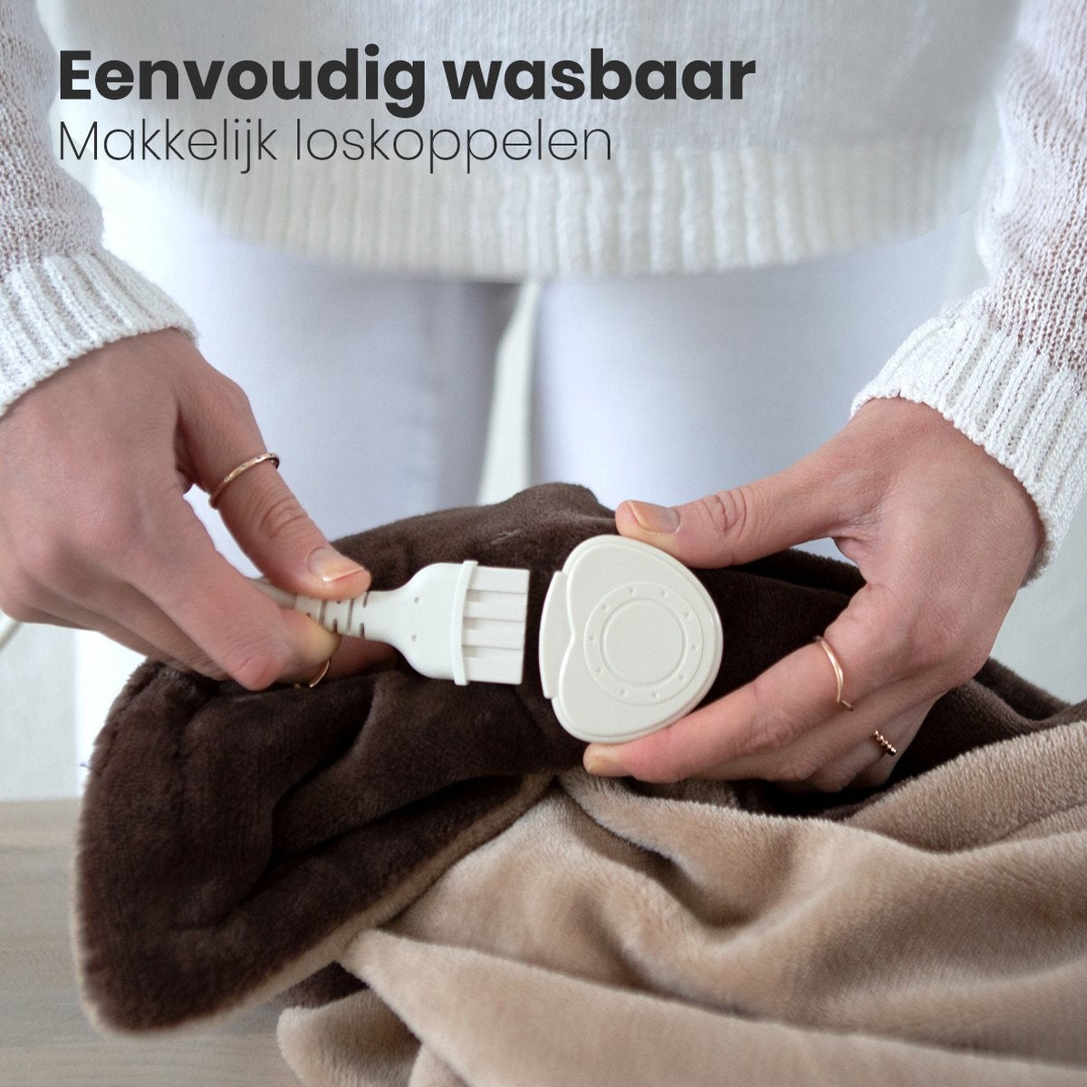 Auronic Elektrische Warmtedeken - 1 Persoons - 3 Warmtestanden - met Timer - 160 x 120cm - Bruin