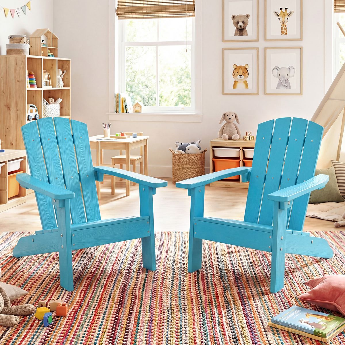 Coast Kinder Adirondack Tuinstoel - ergonomische rugleuning - weerbestendig HDPE - bruin