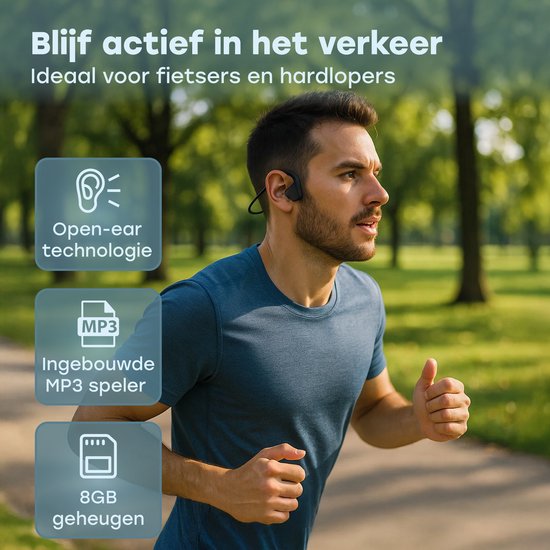 Audyn Bone G2 - Sport Oordopjes - Bone Conduction Hoofdtelefoon - Bluetooth - Open Oor Oordopjes - Draadloos - Waterbestendig - 8GB MP3