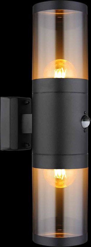 Globo wandlamp Xeloo - zwart - metaal - 32014-2BSS