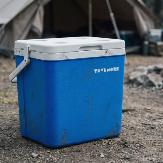TRVLMORE Koelbox 26L - 65 Uur Koeling - Frigobox - Inclusief 2 Koelelementen - Blauw