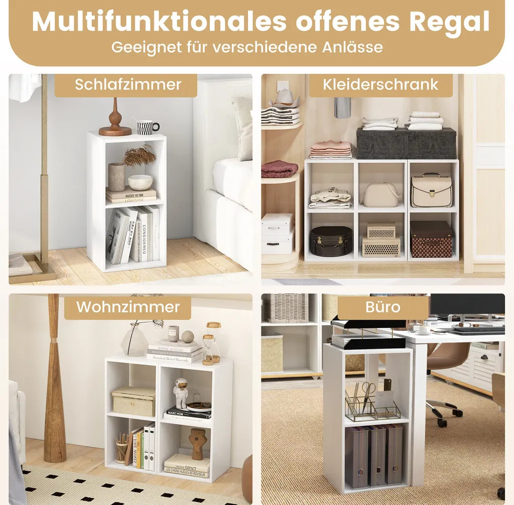 Coast Boekenkast Wit – 2-Vaks Kubus Kast – 35 x 33 x 69,5 cm