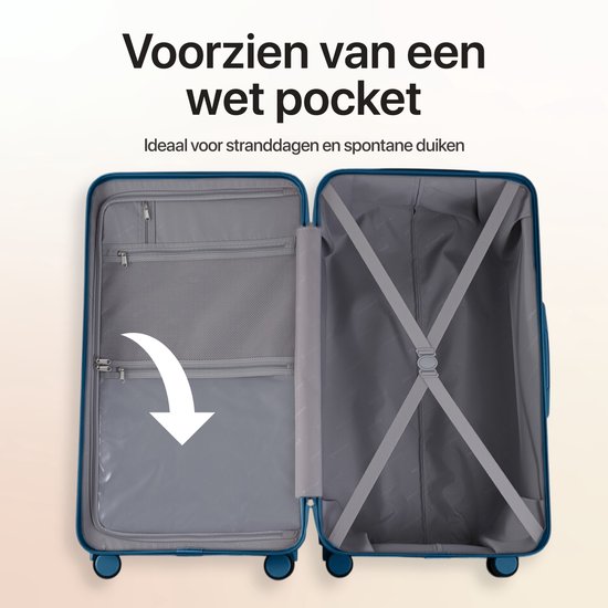 SKYCASES Trunk Reiskoffer – Classic Heritage – Extra Grote Koffer – 110L – TSA Slot – Lichtgewicht Trolley – 78x44x36 cm – Trunk Rolkoffer – Spinner Wielen – Donkerblauw