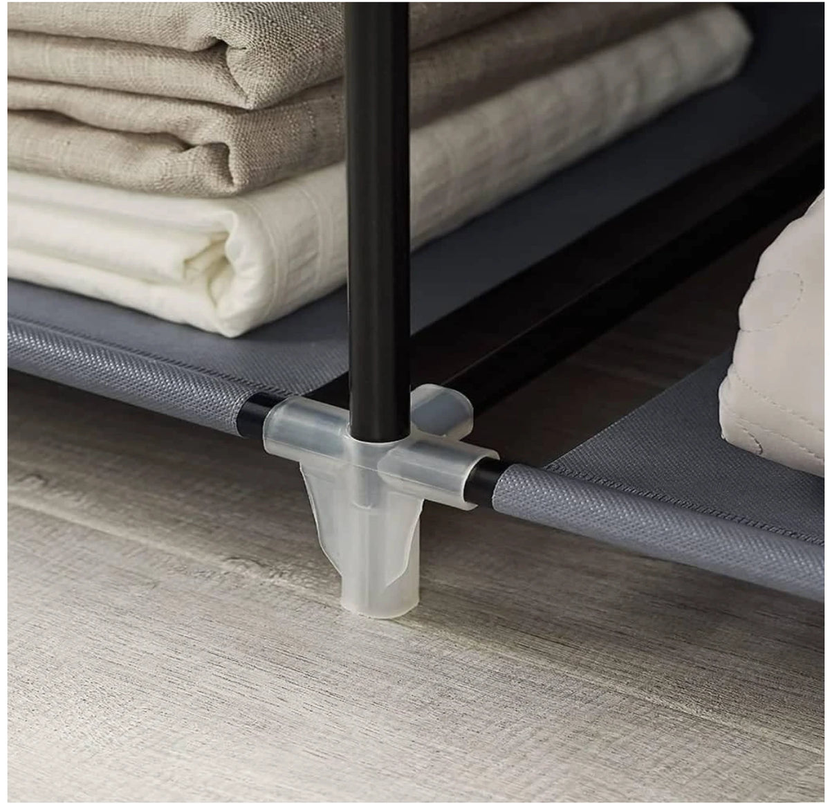 Kledingkast Linnenkast 150 x 175 x 45 cm - Grijs - 2 Kledingroedes - Legplanken - Opvouwbaar