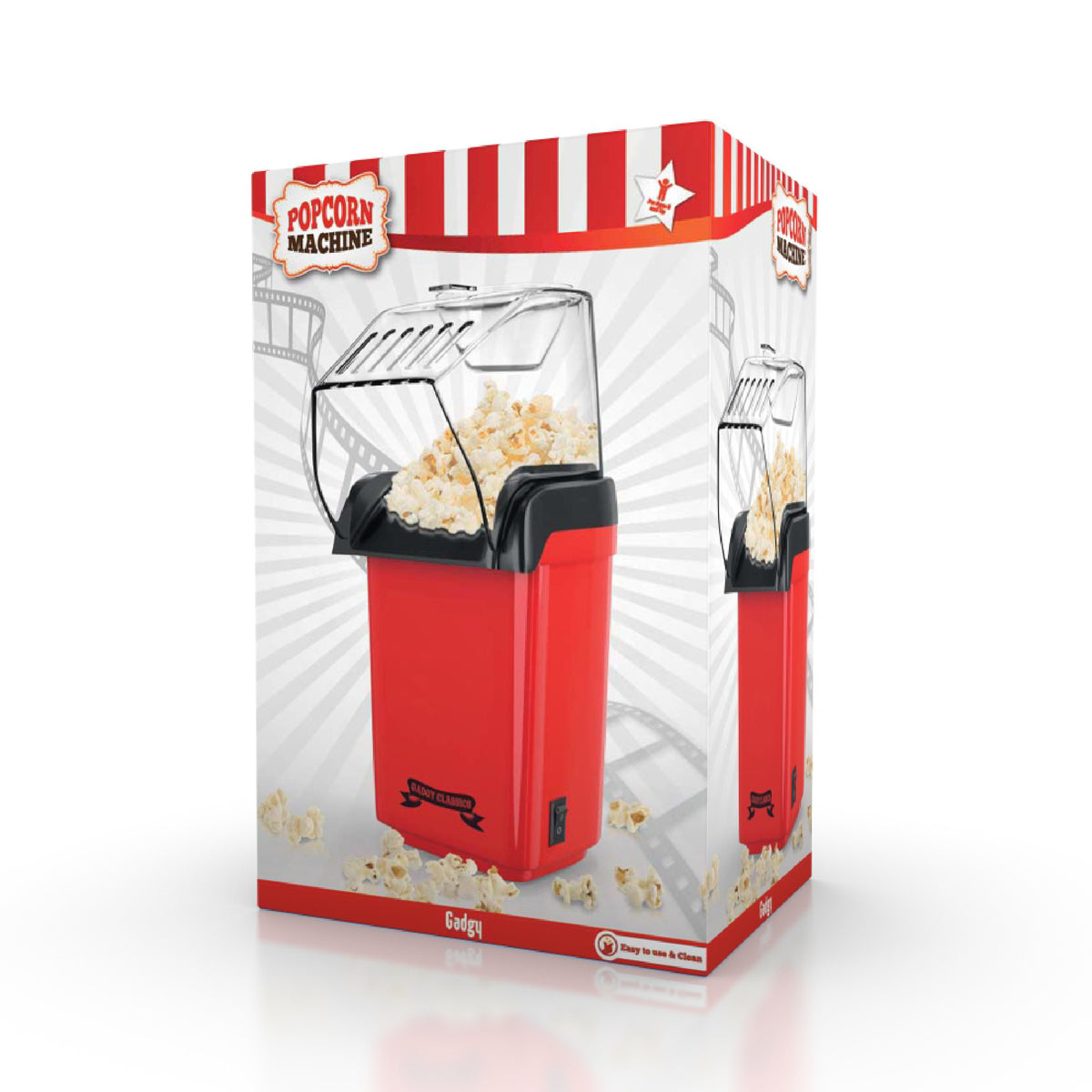 Gadgy Popcorn Machine - Hetelucht Popcornmakers - 1200 watt - 27 cm - Popcornmaker Kinderfeestje