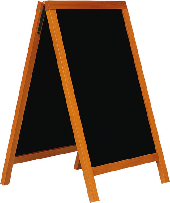 BRASQ Krijtstoepbord Mahonie - 70x130 CM - Krijtbord - Reclamebord - Stoepbord - Dubbelzijdig - voor Binnen en Buiten - Horeca