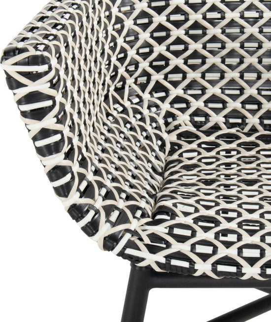 Hartman Athene Dining Tuinstoel - Black White - 58x62x87 cm
