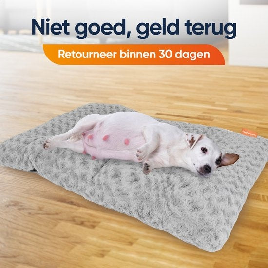 Happysnoots Benchkussen 90 x 60 cm - Hondenkussen - Hondenbed - Grijs - Wasbaar
