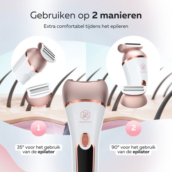 Beeperfect® 6 in 1 Epilator Voor Vrouwen - Scheerapparaat Vrouw - Bikinitrimmer - Ladyshave - Oplaadbaar - Waterdicht - 6 Opzetstukken