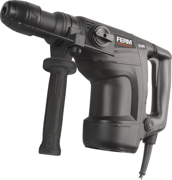 FERM Industrial – HDM1043P - Boorhamer – 1100W - Slagkracht 1-7 Joule - 6kg - Multi speed – Hamerboren - Beitelen - Roterend beitelen - SDS-max boorkop - Soft start - Variabele snelheid - Opbergkoffer -