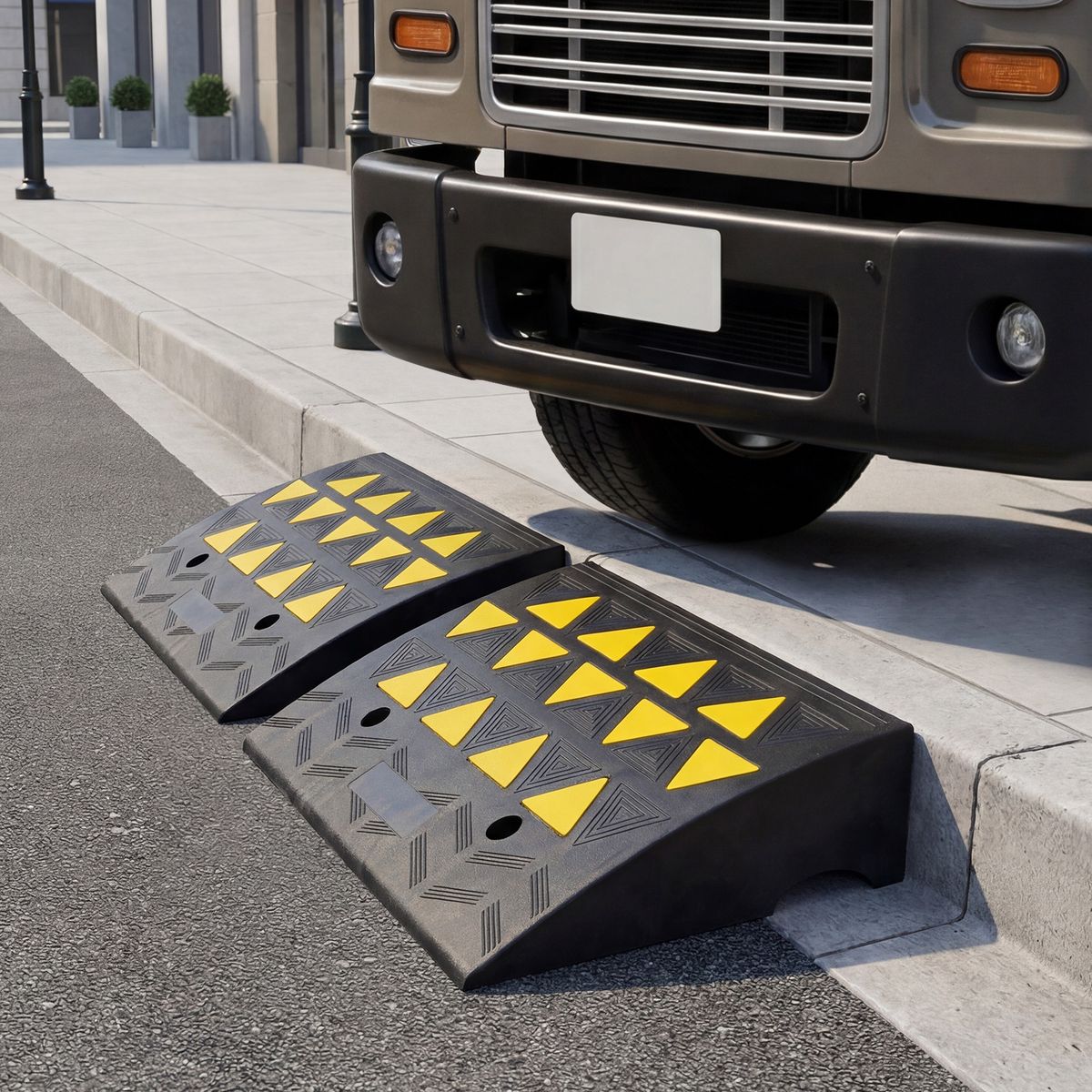 Coast Drempelhulpset - 15 ton draagkracht - antislip rubber - zwart/geel - 49 x 37 x 16 cm