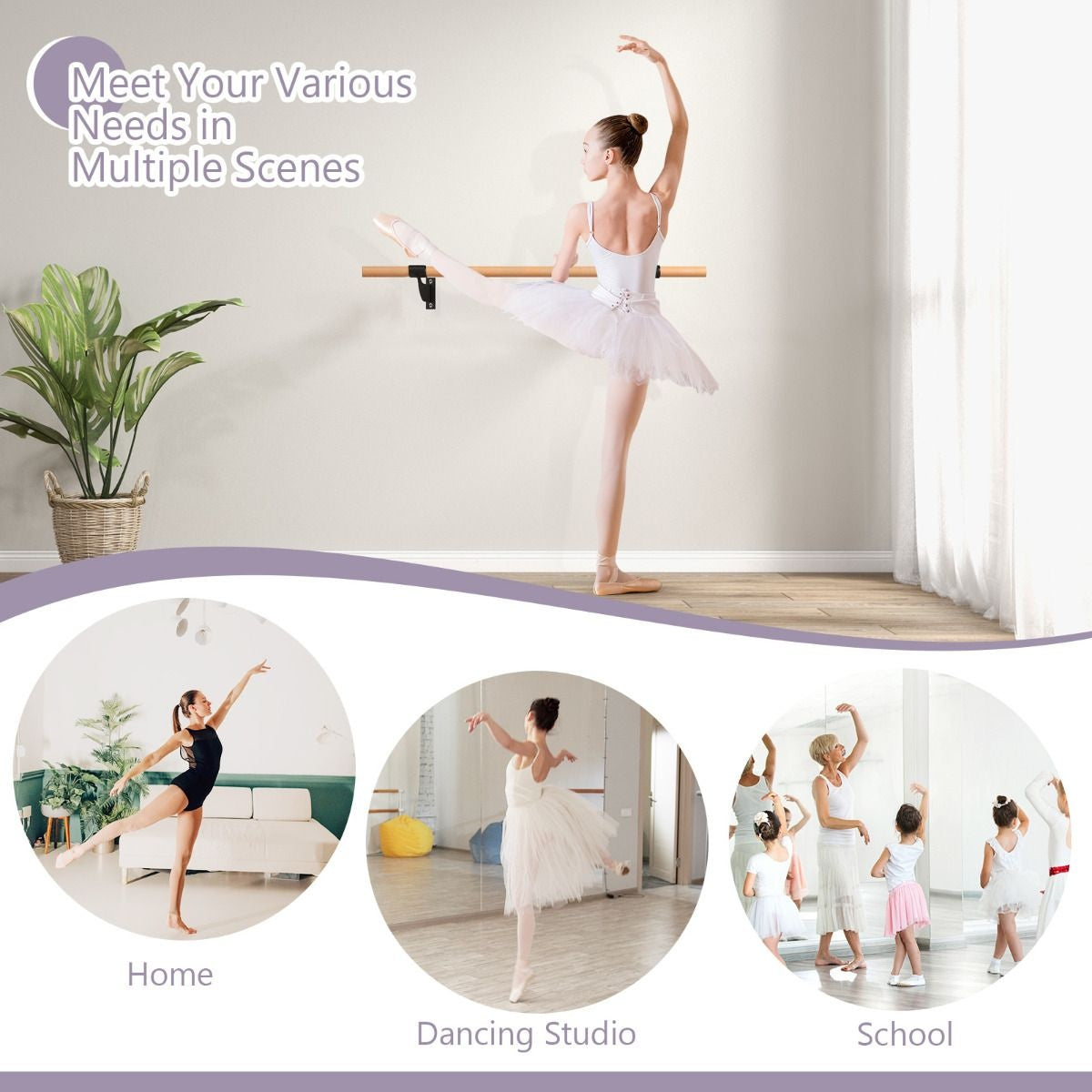 Coast Houten Balletstang - Wandmontage - 120 cm