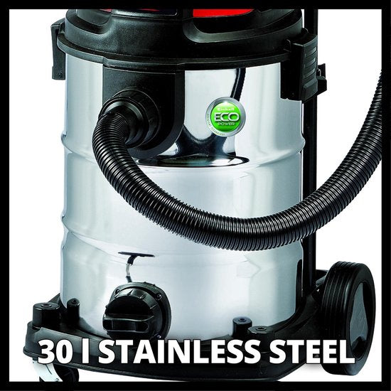 Einhell Elektrische Nat-/Droogzuiger TE-VC 2230 SA - 1150 W - 220 mbar - 30 L - ECO-technologie - Luchttekortregelaar - Incl. Combimondstuk tapijt / gladde vloer - 3 m slang - Telescopische buis