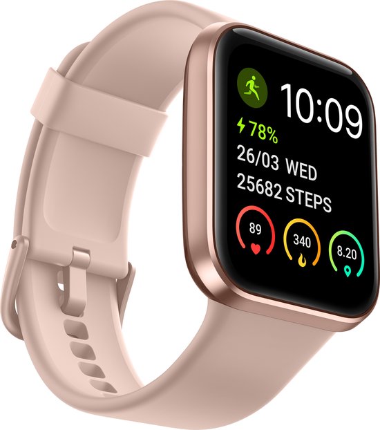 Maoo Maximize Smartwatch – Belfunctie - Hartslagmeter - Stappenteller - Multisport – Android & iOS – Roze