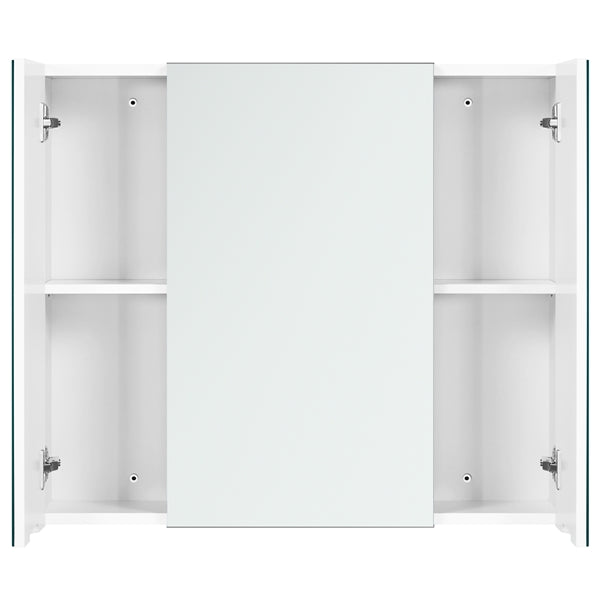 Frameless Spiegelkast - 3 Spiegeldeuren - 2 Verstelbare Legplanken - 70,5 x 15 x 60,5 cm - Wit